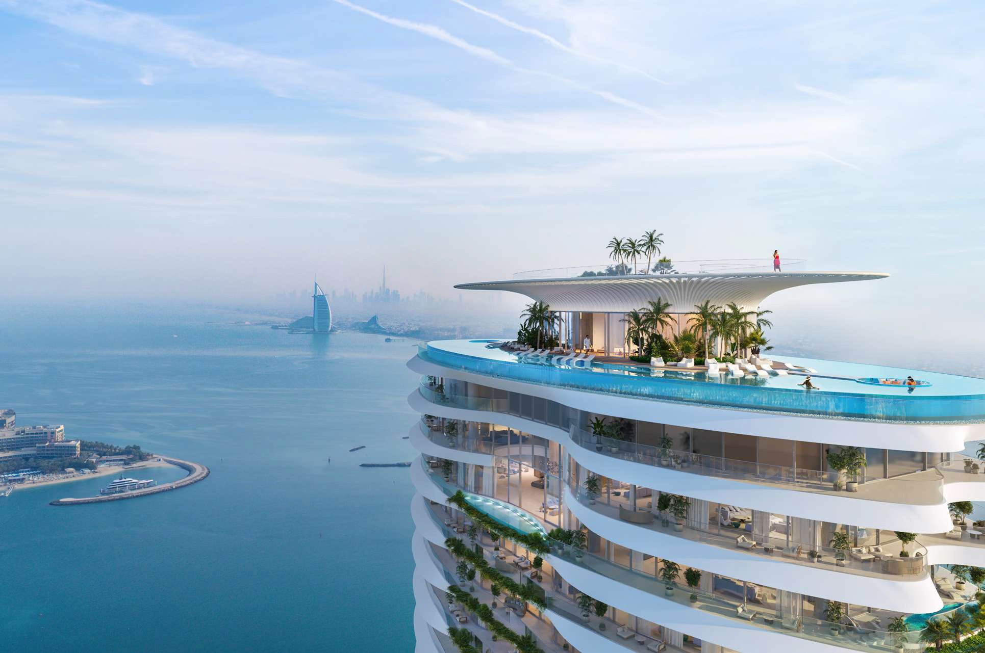 Palm Jebel Ali resort tower with sky pool
